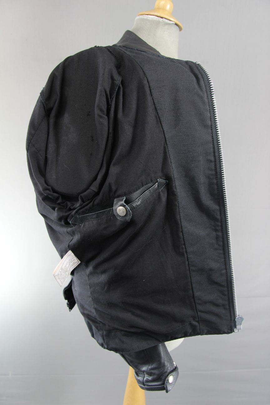 CLASSIC JUST BIKERS BLACK LEATHER BIKER JACKET WITH REMOVABLE PROTECTORS 40 INCH