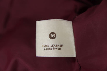 VINTAGE 1970'S BRITISH MADE C&A RED/BROWN CLASSIC LEATHER JACKET: SIZE 16/40 IN