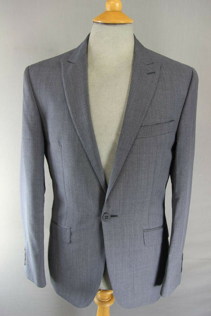 BRAND NEW WOOL RICH BLEND GREY JACKET: 36 INCH CHEST (REGULAR FIT)