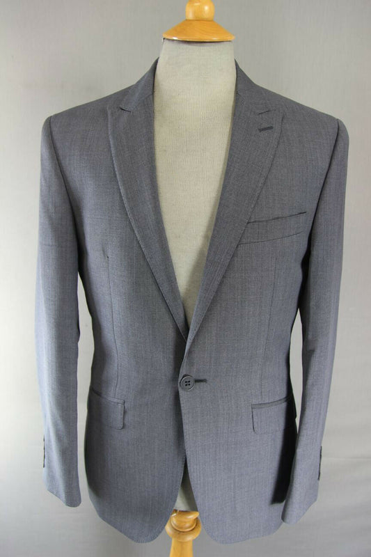 BRAND NEW WOOL RICH BLEND GREY JACKET: 36 INCH CHEST (REGULAR FIT)