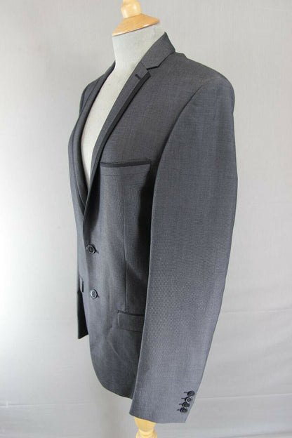 BRAND NEW DARK GREY/CHARCOAL JACKET WITH BLACK TRIM: 36IN CHEST (EXTRA LONG FIT)