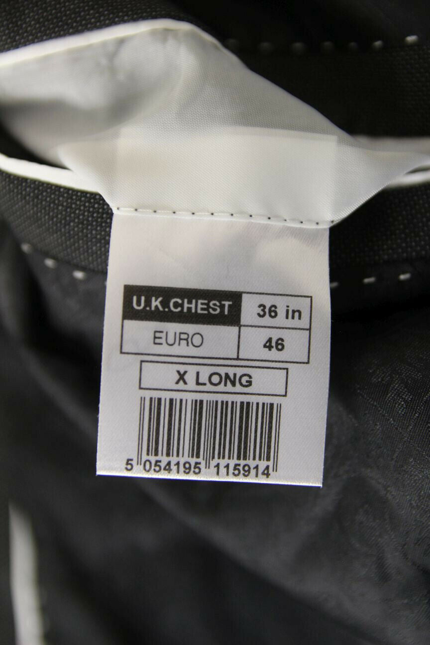 BRAND NEW DARK GREY/CHARCOAL JACKET WITH BLACK TRIM: 36IN CHEST (EXTRA LONG FIT)