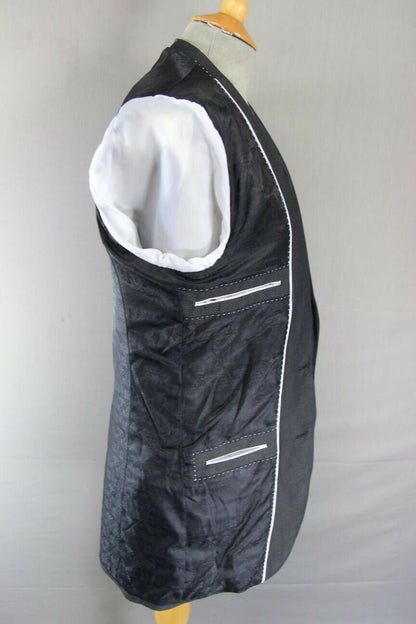 BRAND NEW DARK GREY/CHARCOAL JACKET WITH BLACK TRIM: 36IN CHEST (EXTRA LONG FIT)