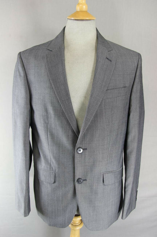 BRAND NEW WOOL RICH BLEND GREY JACKET: 40 INCH CHEST (REGULAR FIT)