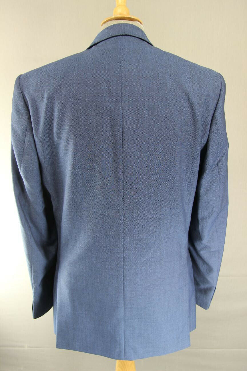 BRAND NEW WOOL RICH BLEND BLUE JACKET: 40 INCH CHEST (LONG FIT)