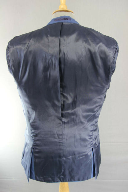 BRAND NEW WOOL RICH BLEND BLUE JACKET: 40 INCH CHEST (LONG FIT)