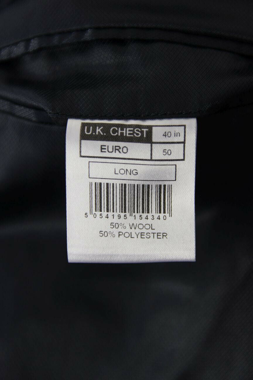 BRAND NEW WOOL RICH BLEND BLUE JACKET: 40 INCH CHEST (LONG FIT)