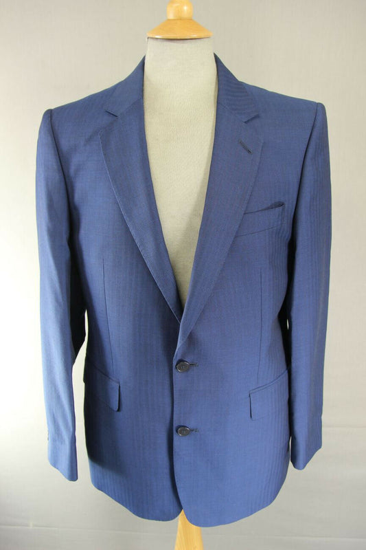 BRAND NEW WOOL RICH BLEND BLUE JACKET: 40 INCH CHEST (REGULAR FIT)