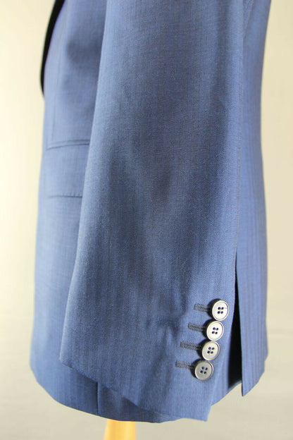 BRAND NEW WOOL RICH BLEND BLUE JACKET: 40 INCH CHEST (REGULAR FIT)