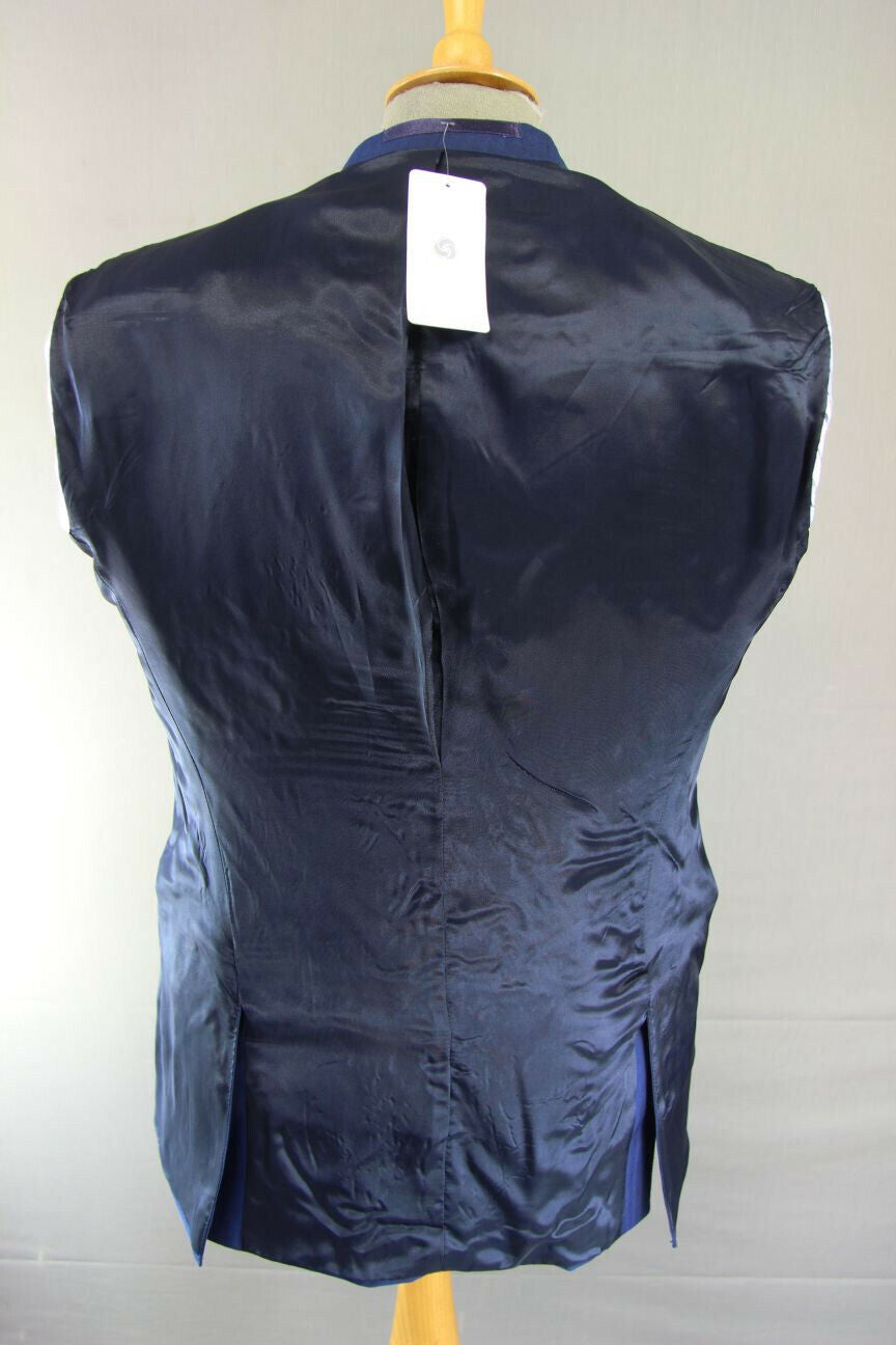 BRAND NEW WOOL RICH BLEND BLUE JACKET: 40 INCH CHEST (REGULAR FIT)