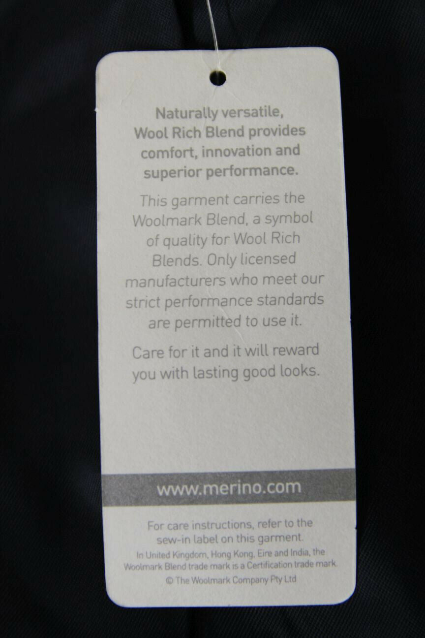 BRAND NEW WOOL RICH BLEND BLUE JACKET: 40 INCH CHEST (REGULAR FIT)