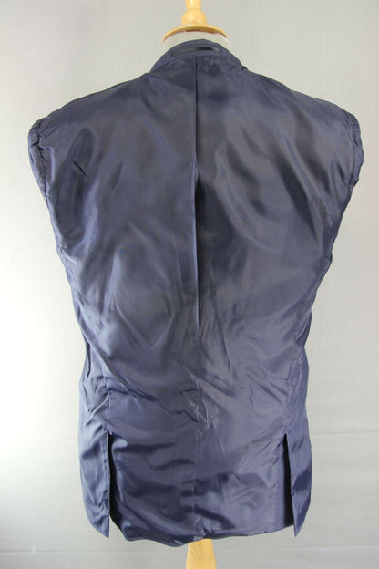 BRAND NEW DARK BLUE/NAVY CHECKED JACKET: 36 INCH CHEST (LONG FIT)