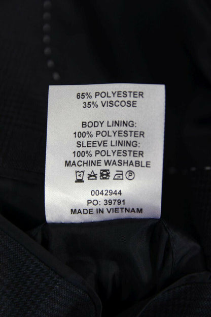 BRAND NEW DARK BLUE/NAVY CHECKED JACKET: 36 INCH CHEST (LONG FIT)