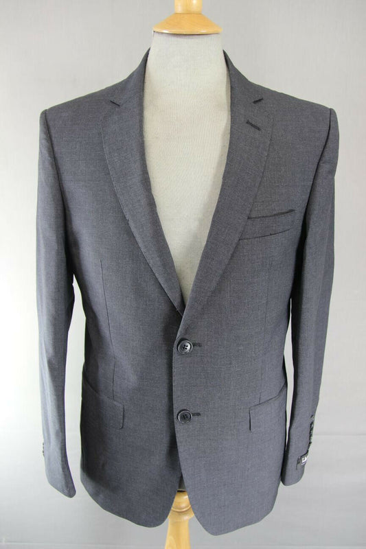 BRAND NEW PURE WOOL ITALIAN FABRIC GREY JACKET: 38" CHEST (REGULAR OR SHORT FIT)
