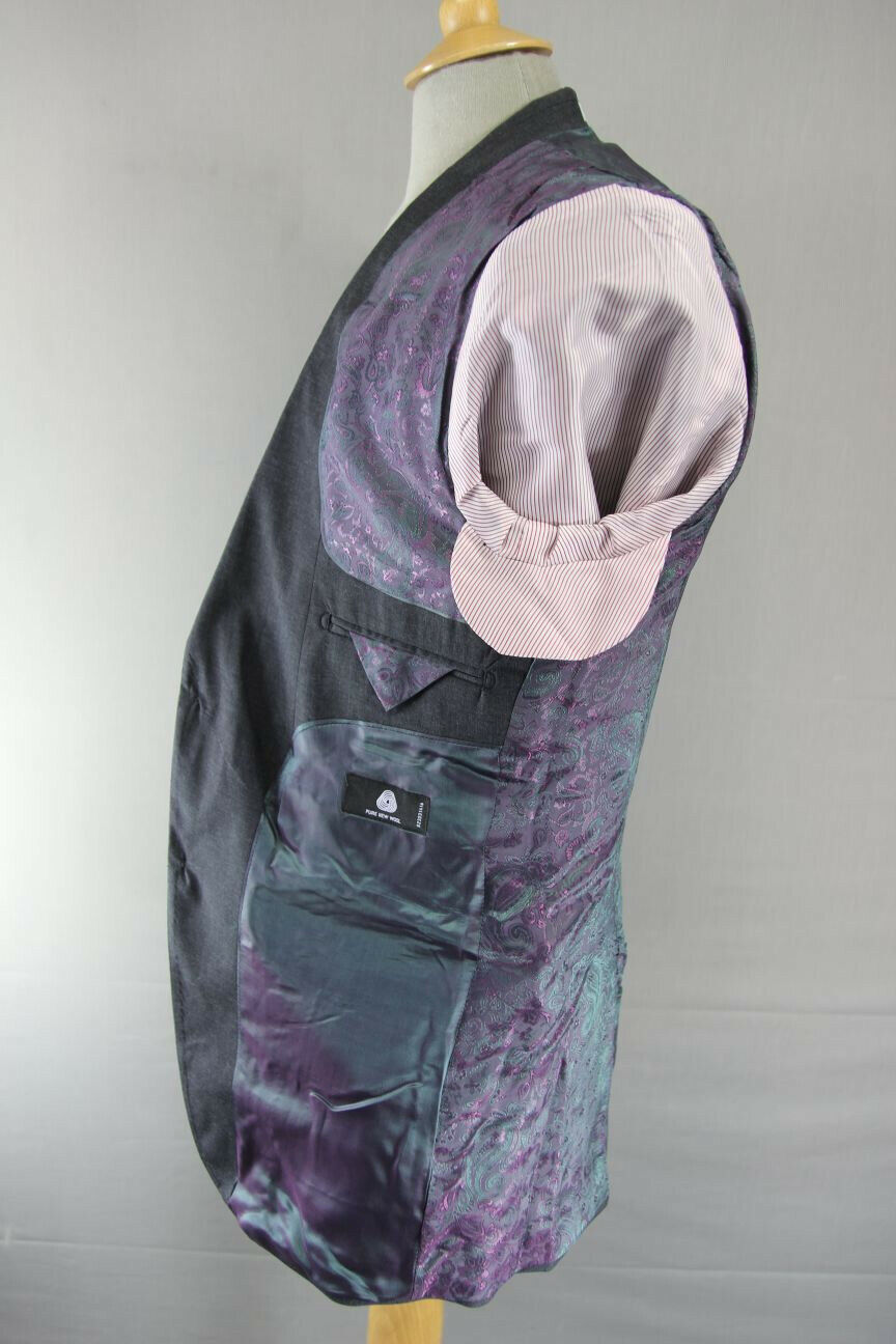 BRAND NEW PURE WOOL ITALIAN FABRIC GREY JACKET: 38" CHEST (REGULAR OR SHORT FIT)