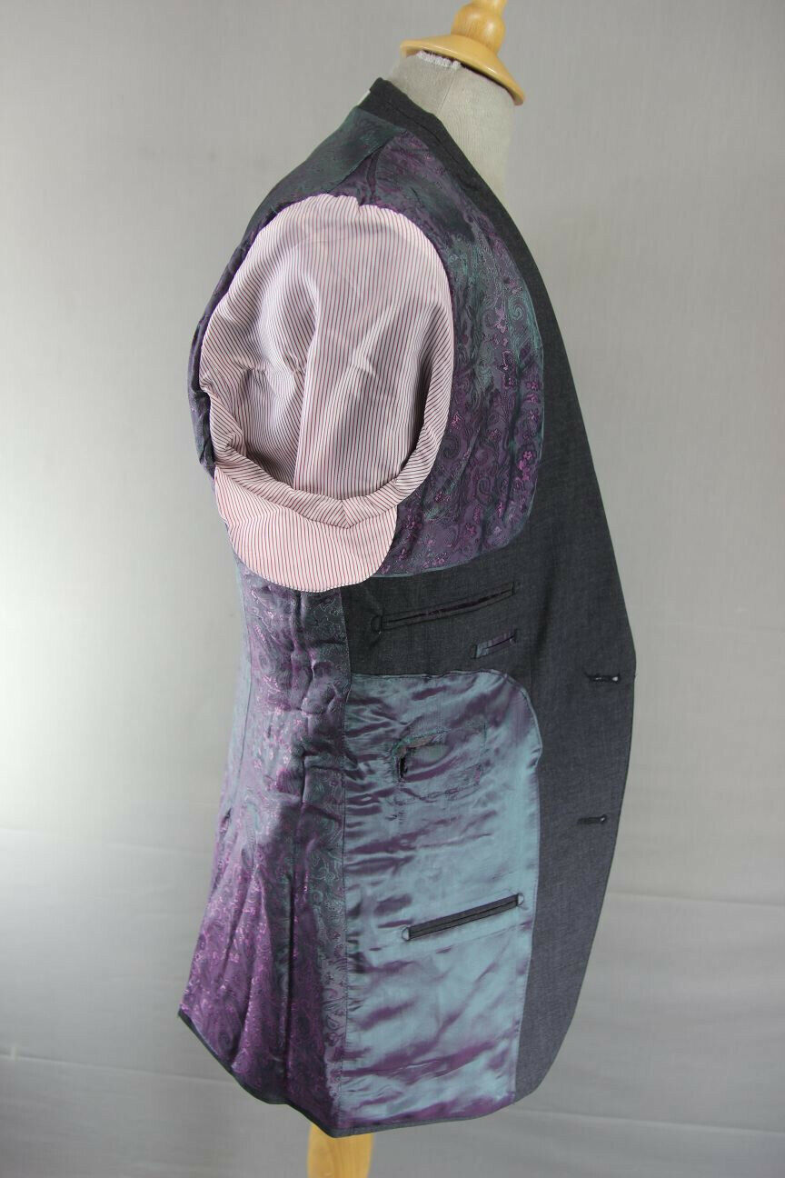 BRAND NEW PURE WOOL ITALIAN FABRIC GREY JACKET: 38" CHEST (REGULAR OR SHORT FIT)