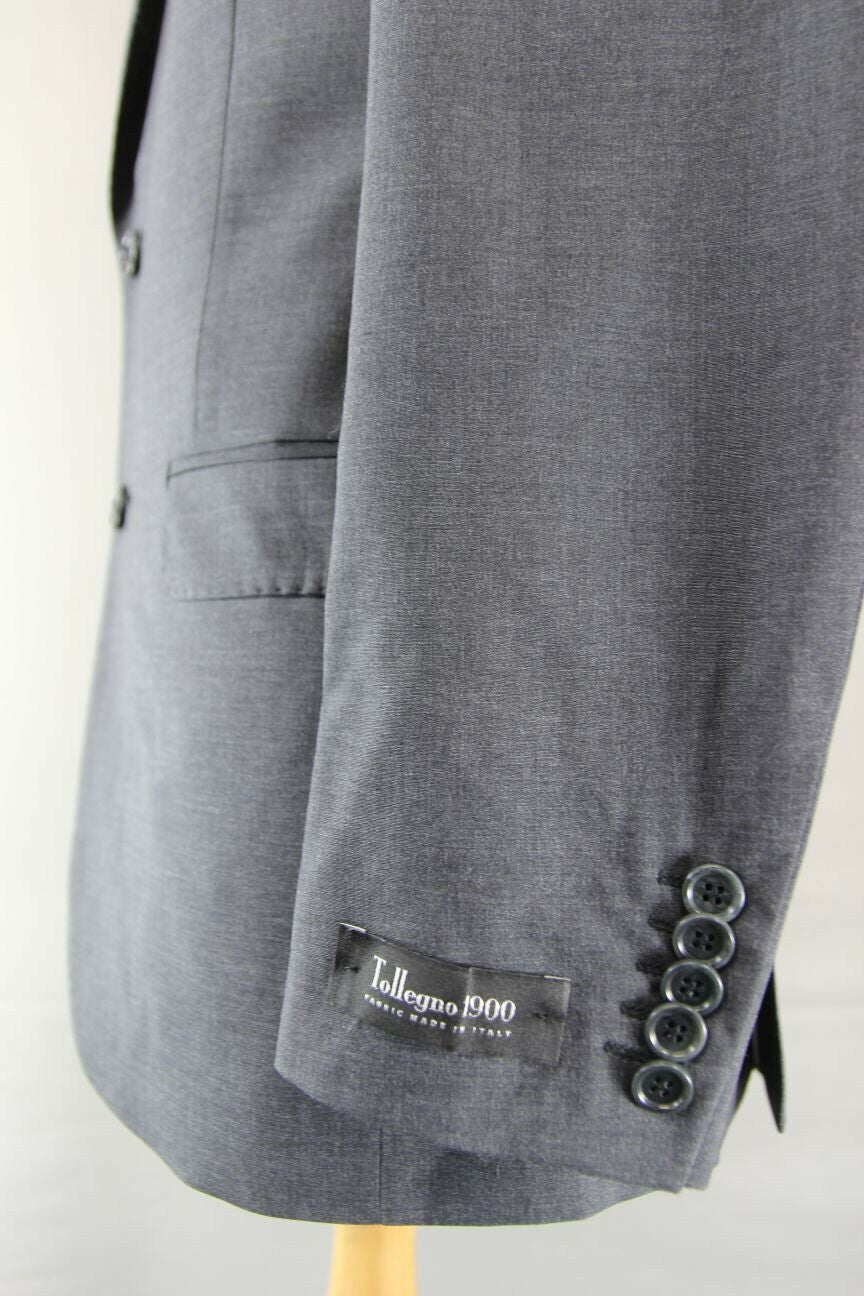BRAND NEW PURE WOOL ITALIAN FABRIC GREY JACKET: 38" CHEST (REGULAR OR SHORT FIT)