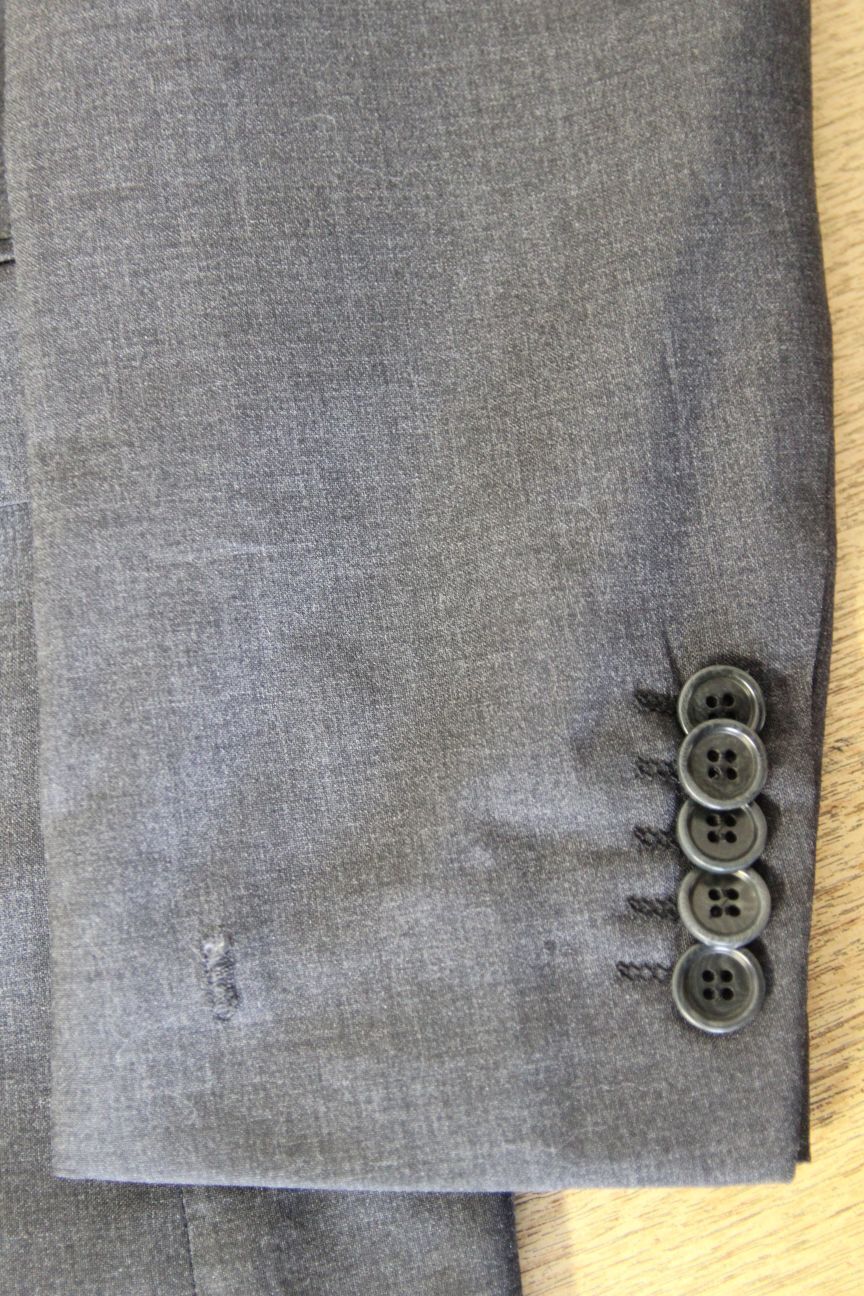 BRAND NEW PURE WOOL ITALIAN FABRIC GREY JACKET: 38" CHEST (REGULAR OR SHORT FIT)