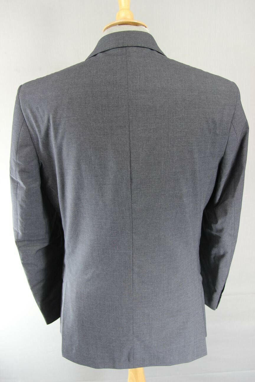 BRAND NEW PURE WOOL ITALIAN FABRIC GREY JACKET: 38" CHEST (REGULAR OR SHORT FIT)