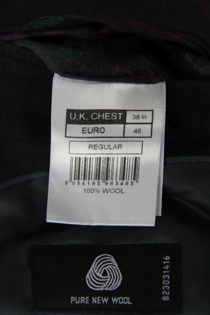 BRAND NEW PURE WOOL ITALIAN FABRIC GREY JACKET: 38" CHEST (REGULAR OR SHORT FIT)