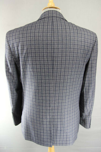BRAND NEW WOOL RICH BLEND CHECKED GREY JACKET 38-40 INCH CHEST (SHORT FIT)