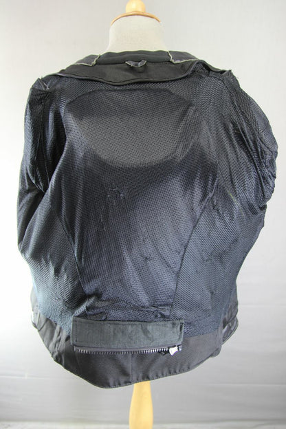 EVIRON BLACK, SILVER & YELLOW LEATHER BIKER JACKET WITH RACE HUMP 36"EXTRA SMALL