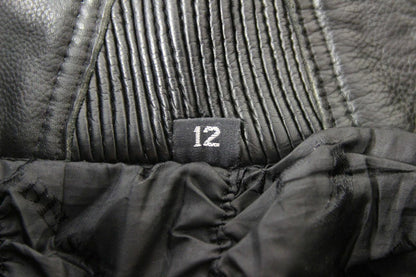 BELSTAFF BLACK LEATHER BIKER TROUSERS SIZE 12: WAIST 26 INCHES/LEG 29 INCHES