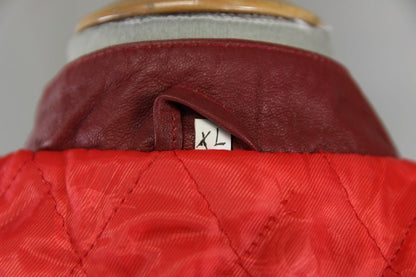 CLASSIC LEATHER CITY HAND CRAFTED BY RADWAN BURGUNDY BIKER JACKET 38 INCH/XL