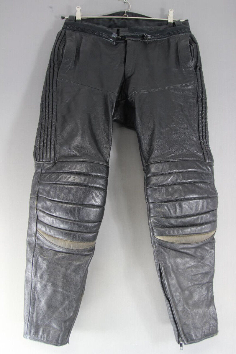 TAKAI LEATHERS BLACK BIKER TROUSERS: WAIST 30 INCHES/INSIDE LEG 29 INCHES