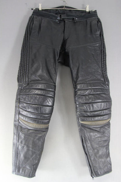 TAKAI LEATHERS BLACK BIKER TROUSERS: WAIST 30 INCHES/INSIDE LEG 29 INCHES