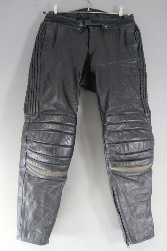 TAKAI LEATHERS BLACK BIKER TROUSERS: WAIST 30 INCHES/INSIDE LEG 29 INCHES