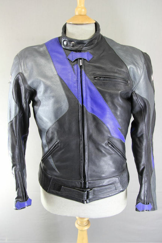 NITRO LEATHER BIKER JACKET WITH REMOVABLE CE ARMOUR & THERMAL LINING 38 IN/SMALL