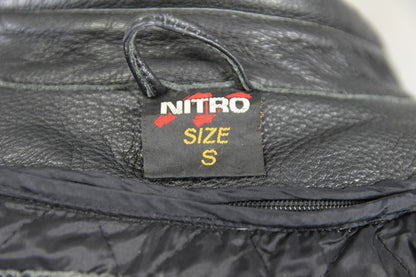 NITRO LEATHER BIKER JACKET WITH REMOVABLE CE ARMOUR & THERMAL LINING 38 IN/SMALL