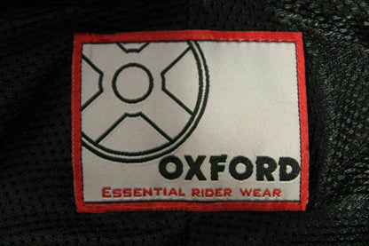 OXFORD ATOM BLACK LEATHER BIKER TROUSERS + CE ARMOUR: WAIST 30IN/INSIDE LEG 31IN