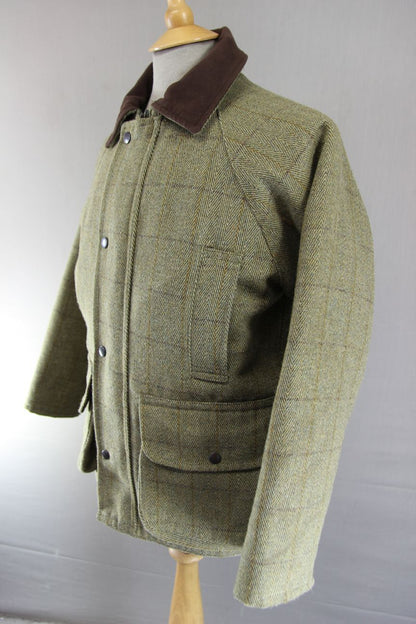 BOY'S JACK ORTON UK MADE COUNTRY SPORTS CHECKED WOOL BLEND TWEED COAT: AGE 12