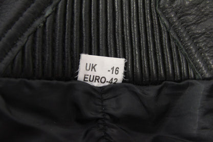 BUFFALO BLACK LEATHER BIKER TROUSERS SIZE 16: WAIST 32 INCH/INSIDE LEG 29 INCH