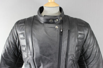 CLASSIC AARDWEAR BLACK LEATHER BIKER JACKET SIZE 12