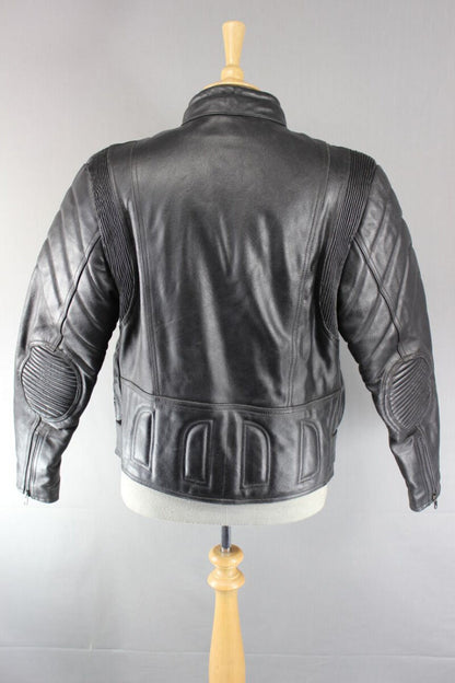 CLASSIC AARDWEAR BLACK LEATHER BIKER JACKET SIZE 12
