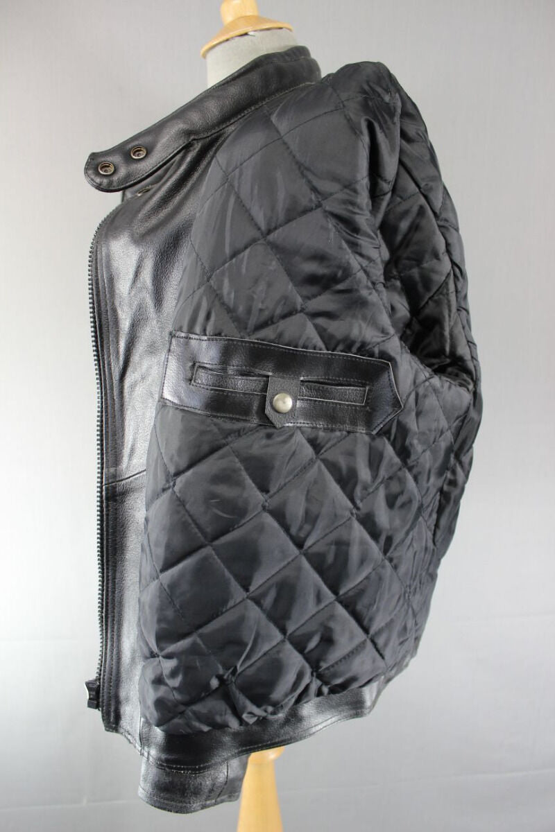 CLASSIC AARDWEAR BLACK LEATHER BIKER JACKET SIZE 12