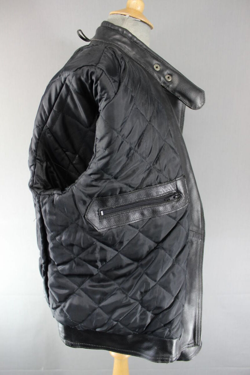 CLASSIC AARDWEAR BLACK LEATHER BIKER JACKET SIZE 12