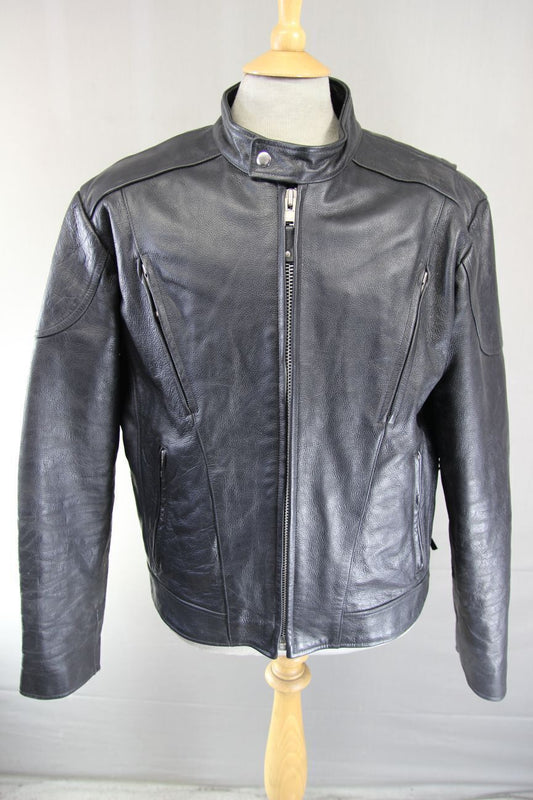 CLASSIC WILSON'S LEATHER BLACK BIKER JACKET WITH THERMAL LINING 44 INCH/LARGE