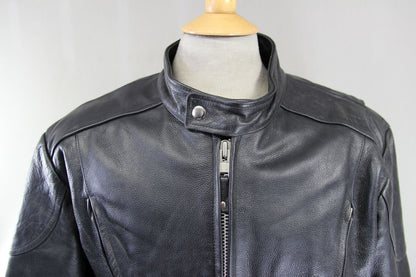 CLASSIC WILSON'S LEATHER BLACK BIKER JACKET WITH THERMAL LINING 44 INCH/LARGE