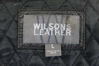 CLASSIC WILSON'S LEATHER BLACK BIKER JACKET WITH THERMAL LINING 44 INCH/LARGE