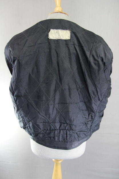 VNTG 70s ORTOV OF LONDON BRITISH MADE PUNK ROCK BLACK LEATHER BIKER JACKET 36 IN
