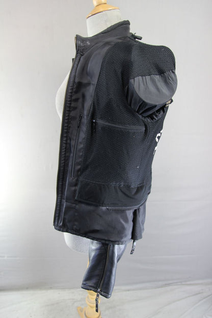 HALVARSSONS LADIES BLACK LEATHER BIKER JACKET WITH CE ARMOUR SIZE 10-12/MEDIUM