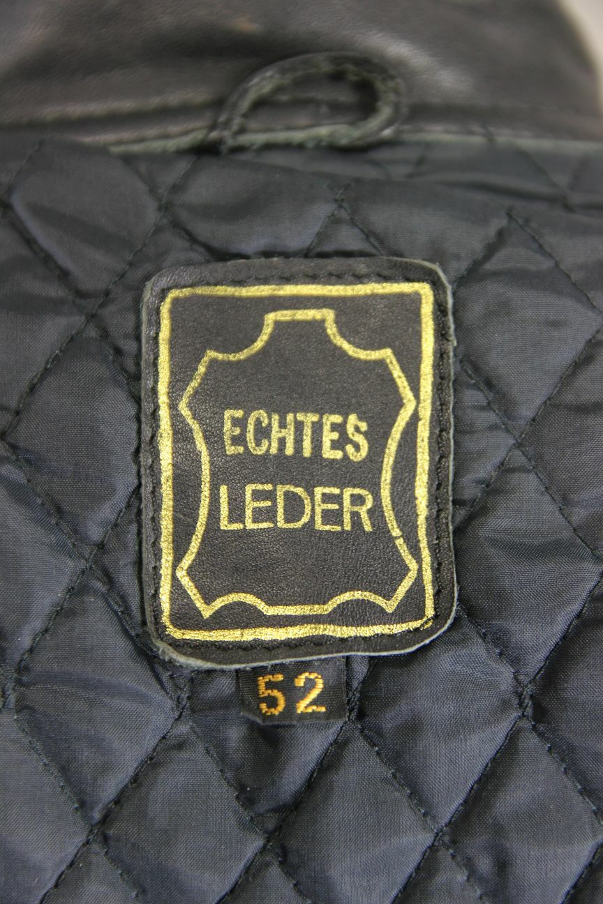 CLASSIC BLACK LEATHER BIKER JACKET 42 INCH