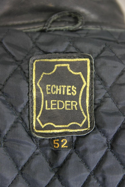 CLASSIC BLACK LEATHER BIKER JACKET 42 INCH