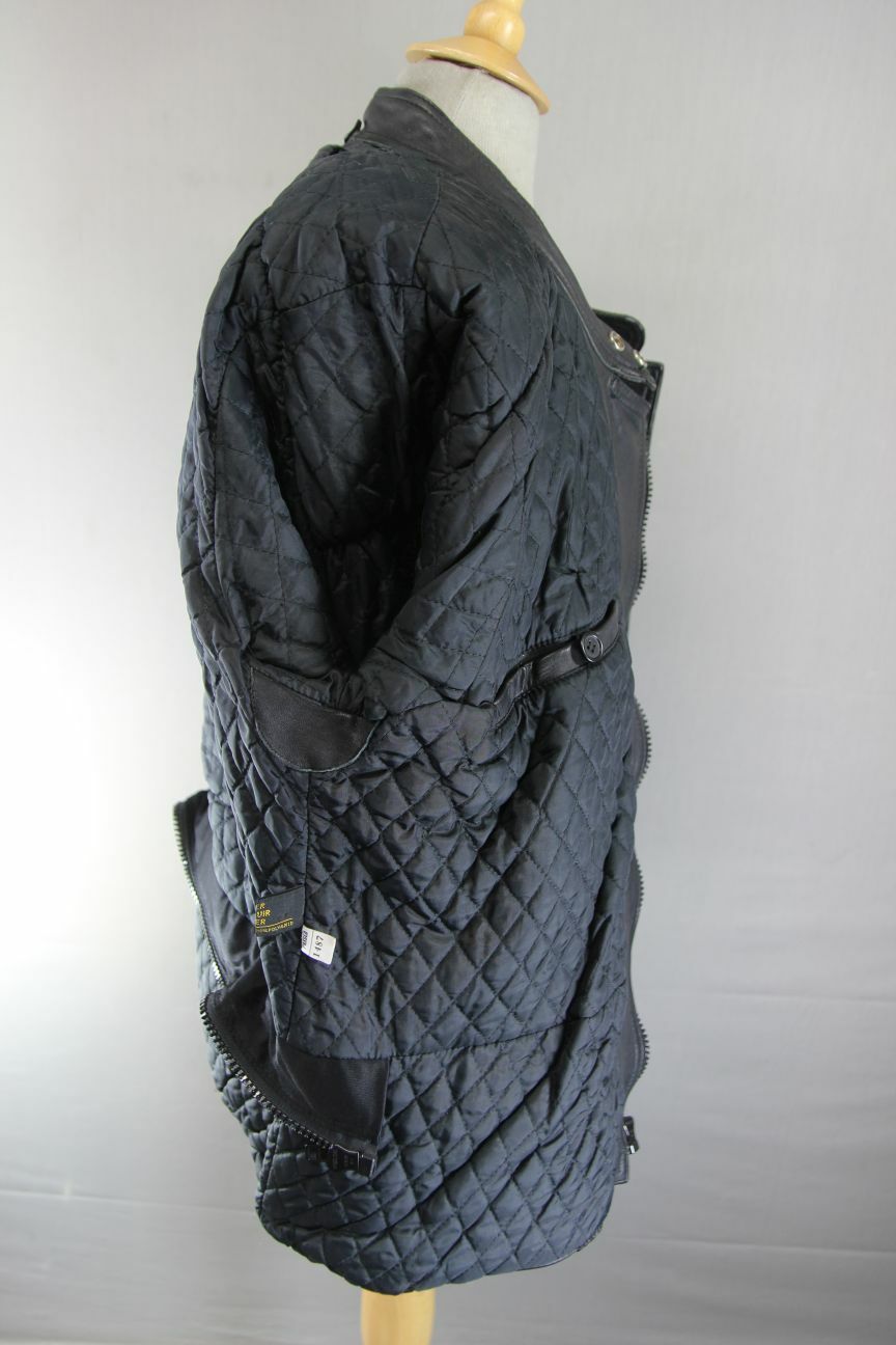 CLASSIC BLACK LEATHER BIKER JACKET 42 INCH