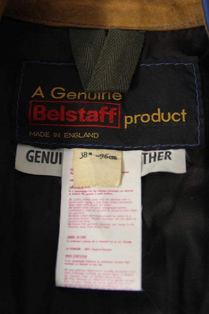 BELSTAFF RARE VINTAGE 1970S BRITISH MADE 1 PIECE BLUE LEATHER BIKER SUIT 38 INCH