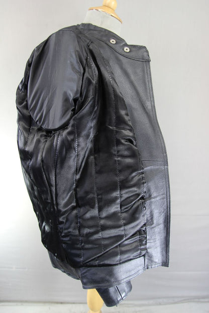 GEAR X BLACK LEATHER BIKER JACKET WITH SHOULDER & ELBOW CE ARMOUR 36-38 IN/SMALL